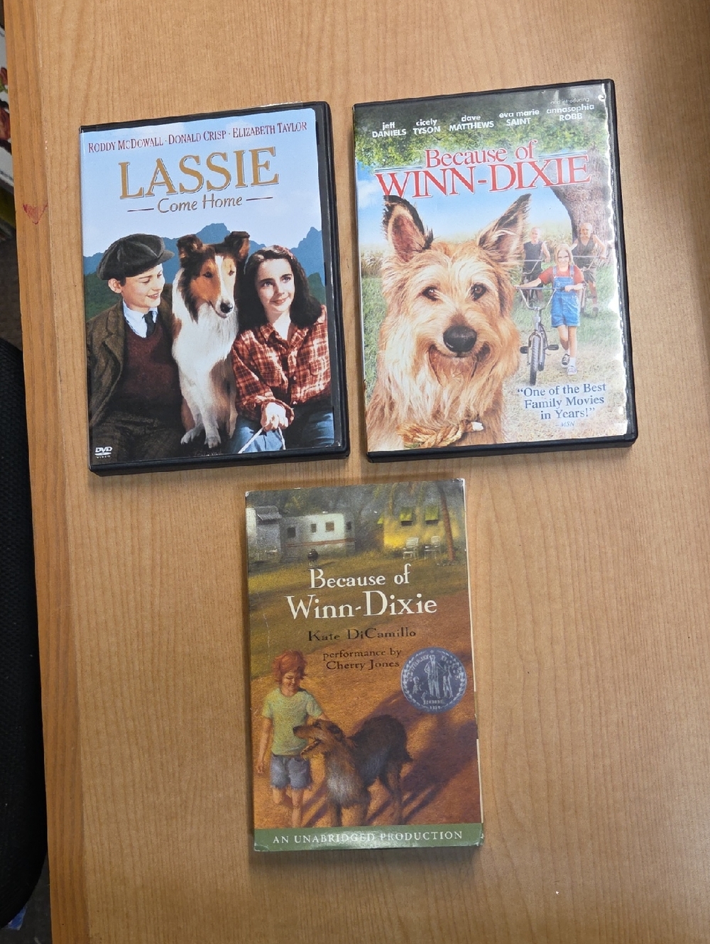 Lassie Dvd And Dvd And Audio Cassette Of Because Of Winn Dixie